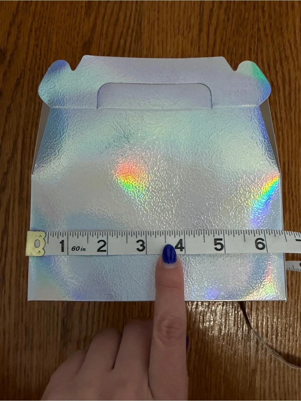 Holographic Iridescent Favor Box - Silver
